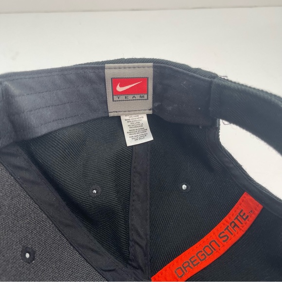 Oregon State Beavers OS Hat Nike Black Orange Hook and Loop Adjustable Back - Picture 10 of 12